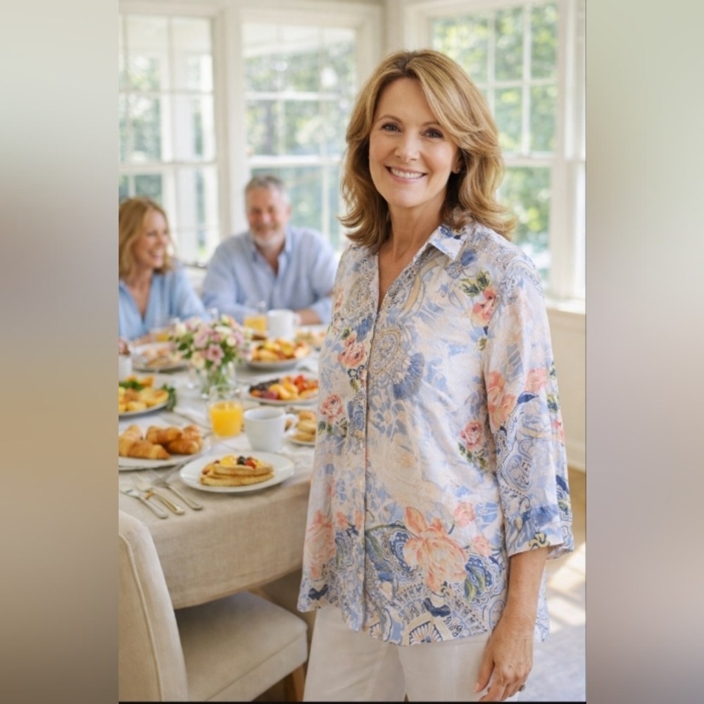 CHICO'S Breezy Tunic Length Top